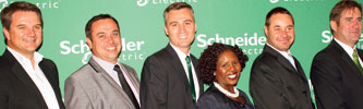 Members of the management team at the forum, from l: Danie Badenhorst, services sales manager; Mark Marucchi, execution centre director; Eric L&#233;ger, country president; Ntombi Mhangwani, marketing and communications director; Bruce Grobler, director, IT business unit; Wilhelm Swart, vice president, mining, metals and minerals.